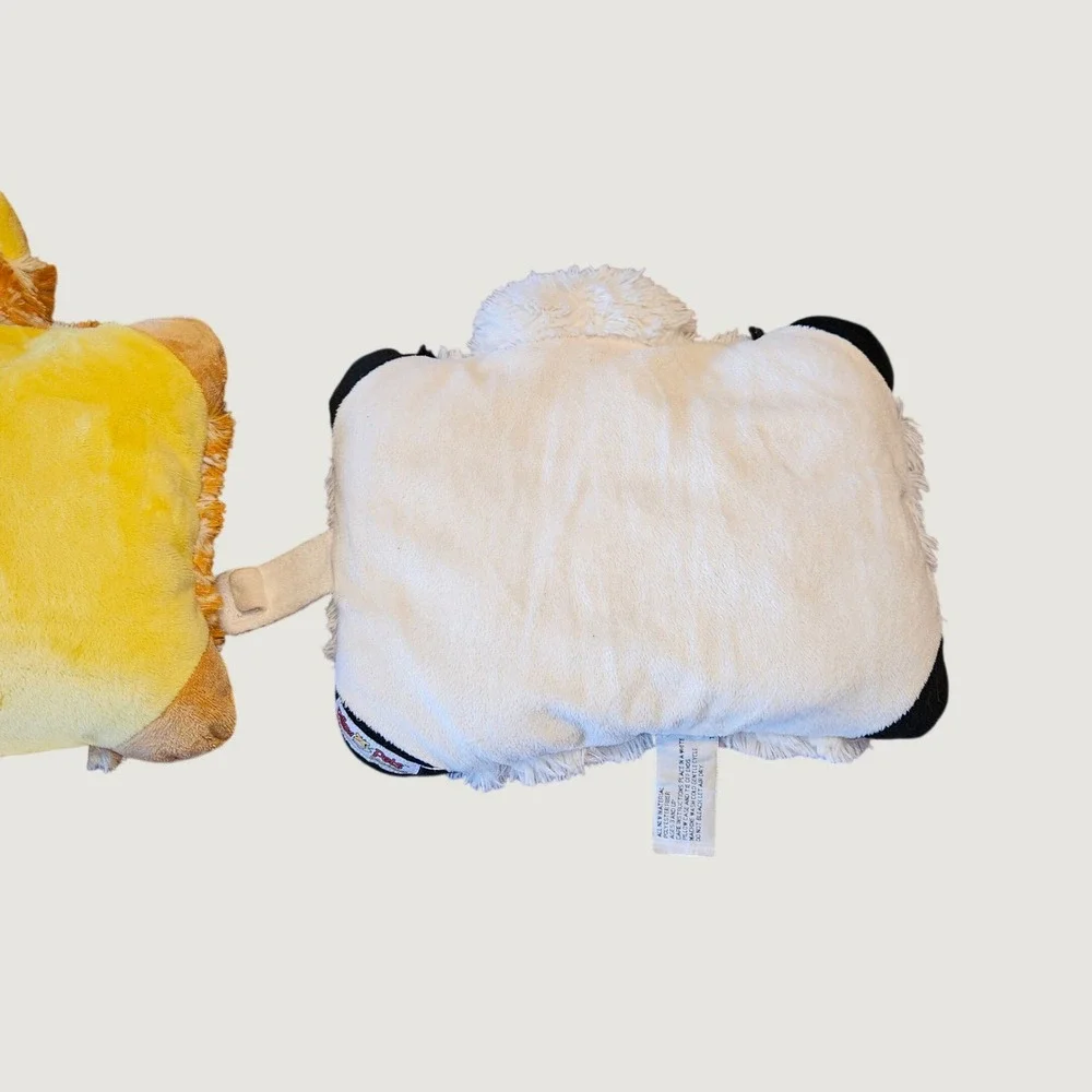 Pillow Pets Pee-Wees Giraffe and Panda Plush Toy Lot Small 11 inch Travel Pillow